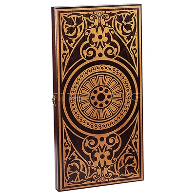 Нарды средние венге, рисунок золото "Круговой орнамент" (480*240*40)