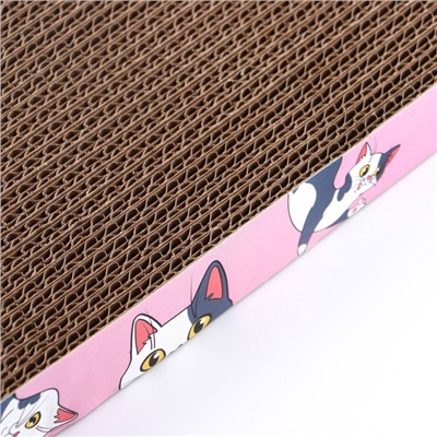 Когтеточка из картона с кошачьей мятой «Котик», 45 см × 20 см × 4.5 см