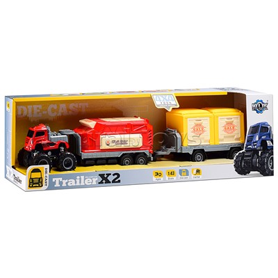 Машина "Большой прицеп" 1:43 (свет,звук) в коробке