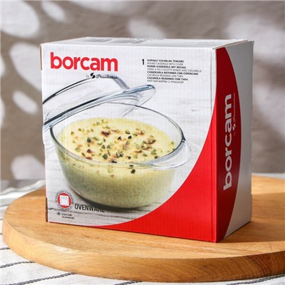 Форма для запекания из жаропрочного стекла Borcam, стеклянная крышка, 840 мл, 430 мл