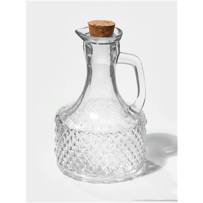 Бутылка для соусов и масла Доляна «Парфе», 180 мл, 9.5×14 см, с пробковой крышкой, стекло, прозрачная