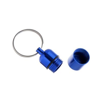 Адресник - капсула под записку, 2.2×1.3 см, металл, синий