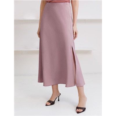 Юбка миди с разрезом скроенная по косой из плотного лиоцелла