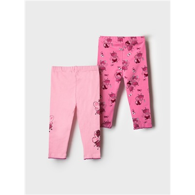 Брюки детские трикотажные для девочек (легинсы), 2 пары в комплекте