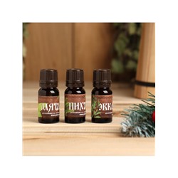 Новогодний набор эфирных масел «С Новым годом! С легким паром!», эвкалипт, мята, пихта, 3 шт. по 10 мл