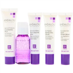 Andalou Naturals, начальный комплект, набор омолаживающих средств для ухода за кожей из 5 предметов