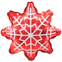 Шар (21''/53 см) Фигура, Снежинка, Красный, 1 шт. в уп.