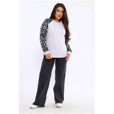 Женский свитшот леопард реглан 2025-2 (Серый леопард)