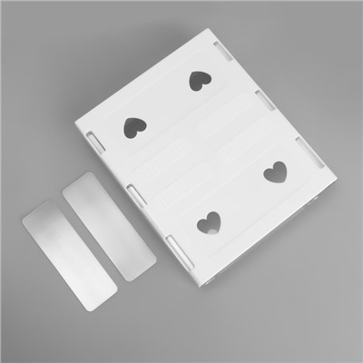 Ящик подвесной, 1 секция, с клеевой основой, 20×17×6 см, белый, прозрачный