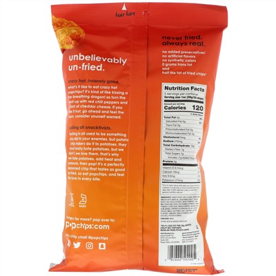 Popchips, Картофельные чипсы, очень острые, 142 г