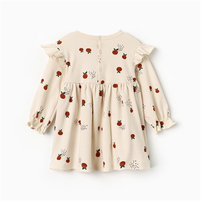 Платье для девочки и повязка «Крошка Я» Oranges, рост 92-98 см, молочное