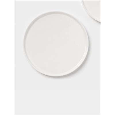 Тарелки Magistro White Snow, набор 2 шт., d=20 см, фарфор, белые