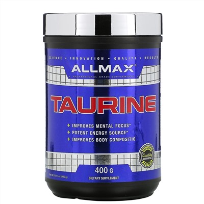 ALLMAX Nutrition, Таурин, без добавок, веганский продукт без глютена, 3000 мг, 400 г (14,11 унций)