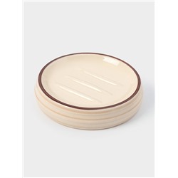 Набор аксессуаров для ванной комнаты «Жаклин», 3 предмета, мыльница, дозатор для мыла, стакан, бежевый