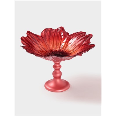 Блюдо сервировочное на ножке «Маки», d=30 см, красное