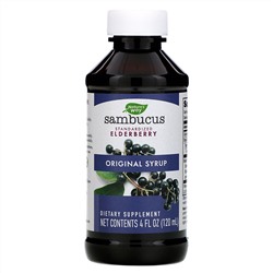 Nature's Way, Sambucus, стандартизированный экстракт бузины, оригинальный сироп, 120 мл (4 жидк. унции)