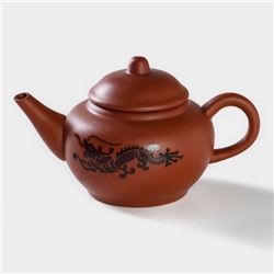 Набор для чайной церемонии «Дракон», 10 предметов: 8 пиал 35 мл, чайник 200 мл, чахай 150 мл, керамика, коричневый