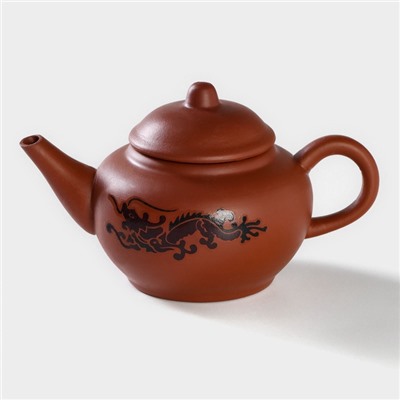 Набор для чайной церемонии «Дракон», 5 предметов: 4 пиалы 25 мл, чайник 200 мл, керамика, коричневый