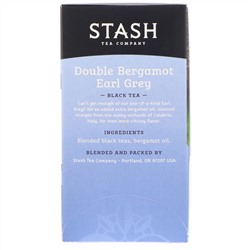 Stash Tea, Earl Grey, черный чай, двойной бергамот, 18 чайных пакетиков, 33 г (1,1 унции)