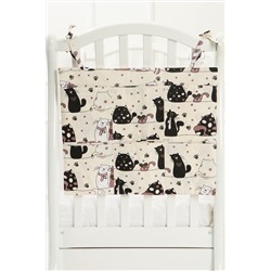 Органайзер на детскую кроватку арт. ККР/котик-шоколадный