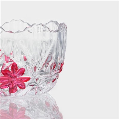 Сахарница Доляна «Венеция листва», 300 мл, 10×12.5 см, с крышкой, стекло, прозрачная