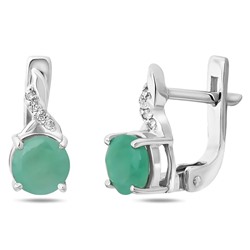 Серьги, изумруд берилл, Ю-Жаворонок