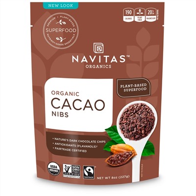 Navitas Organics, Дробленые органические какао-бобы, 227 г (8 унций)