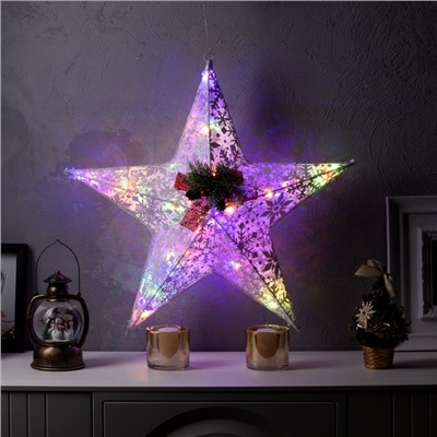 Светодиодная фигура «Звезда» 60 см, металл, 220 В, свечение мульти