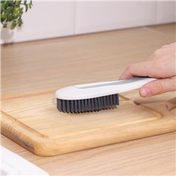 Щётка с ручкой Доляна, с дополнительной щёткой для узких мест, 19.6×5×3 см, щетина 1.6 см