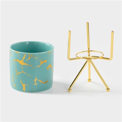 Конфетница «Изумруд», 220 мл, 8.5×14 см, керамика, изумрудная