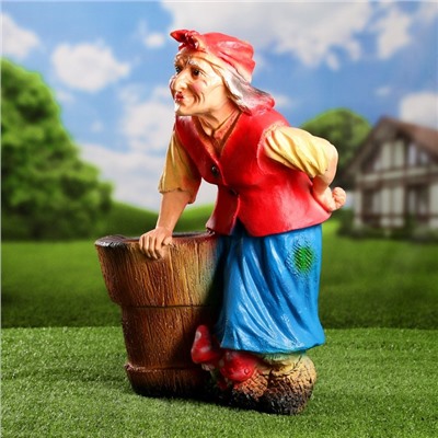 Декоративное кашпо из гипса «Бабка-ёжка», 1.35 л, 24×24×53 см