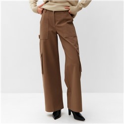 Брюки женские карго MIST Base, размер 46-48, коричневые