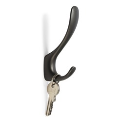 Крючок мебельный CAPPIO HEEL LIGHT, двухрожковый, цвет графит