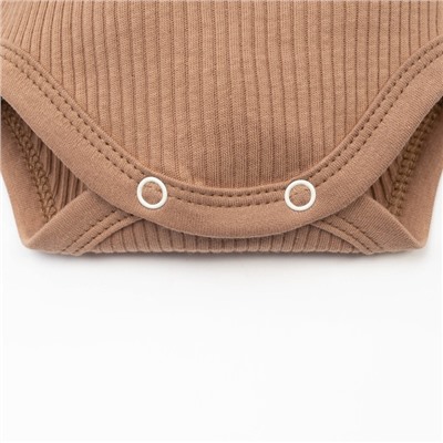 Боди с длинным рукавом «Крошка Я» BASIC LINE, рост 68-74 см, коричневое