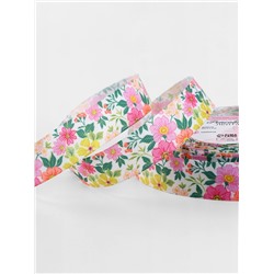 Лента репсовая «Сад цветов», 25 мм, 23±1 м, разноцветная
