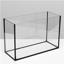 Аквариум Прямоугольный «Атолл» с крышкой, 20 л, 38×19×28/33 см, чёрный