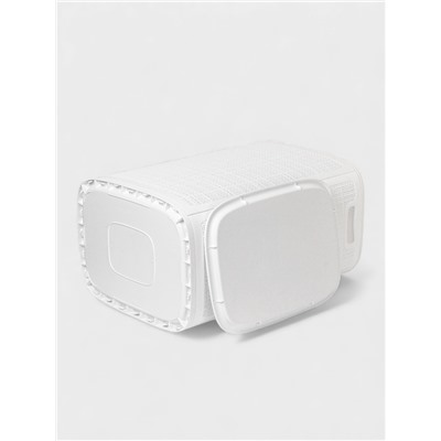 Плетёная корзина для белья с крышкой «Лён», 75 л, 43×32×60 см, белая