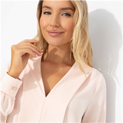 Блуза из плотного материала, Твой личный манифест (бледный персик, с поясом)