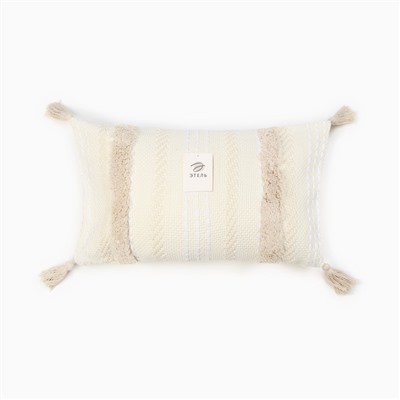 Наволочка декоративная Этель бохо Line 30×50 см, цвет бежевый, хлопок