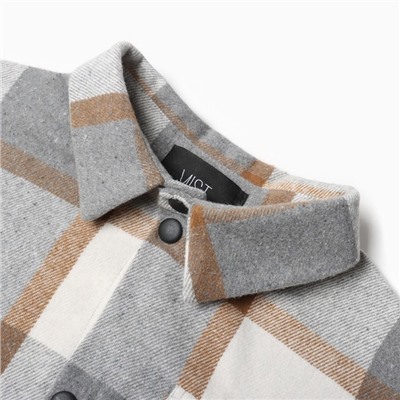 Рубашка мужская в клетку MIST, размер 48, серый