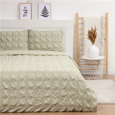 Постельное бельё 1.5-спальное LoveLife Texture: green, микрофибра