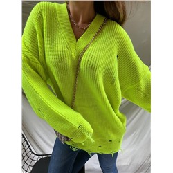 Рванный Удлинённый, вязанный свитер