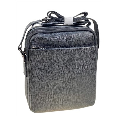 Сумка мужская из натуральной кожи, цвет черный