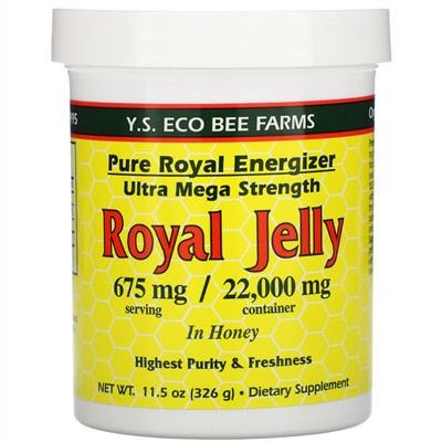 Y.S. Eco Bee Farms, Маточное желе в меду, 675 мг, 11,5 унций (326 г)