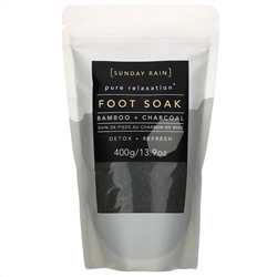Sunday Rain, Pure Relaxation, Foot Soak, Bamboo + Charcoal, 13.9 oz (400 g)