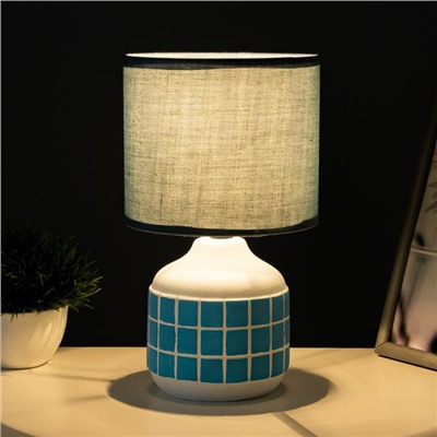 Настольная лампа «Гликерия» E14 40 Вт бело-синяя 15×15×27 см RISALUX