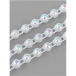 Стразы на нитях, с голографией, 3 мм, 9±1 м, белые
