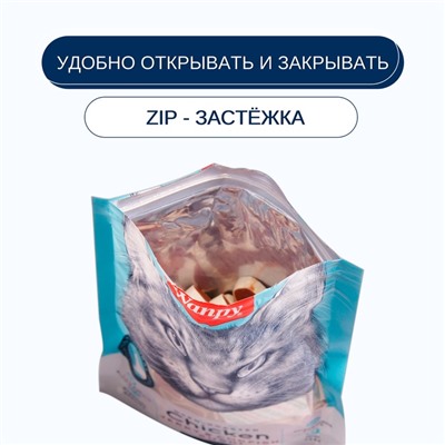 Wanpy Cat Лакомство для кошек «Суши» из курицы с треской 80 г
