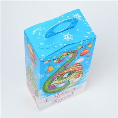 Подарочная коробка Новогодняя Сюрприз «Змейки» с анимацией 11×6×21 см