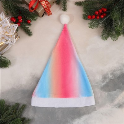 Колпак новогодний «Градиент» 28×39 см, розовый/голубой